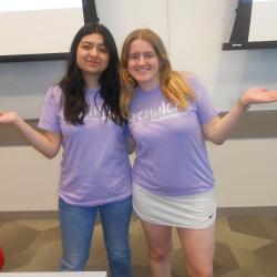 Technica organizers in purple T-shirts