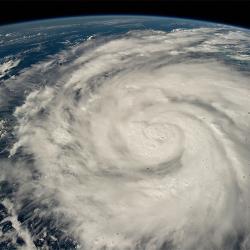 A satellite image of Hurricane Ian