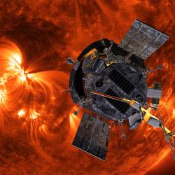 Parker Solar Probe in front of the sun