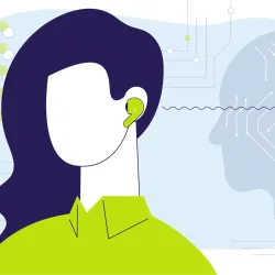 Image showing ordinary earbuds in a person's ear