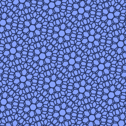 Two hexagonal grids, which individually reflect the structure of carbon joined into sheets of graphene, create repeating patterns when rotated relative to each other. (Credit: Paul Chaikin with modifications by Bailey Bedford)