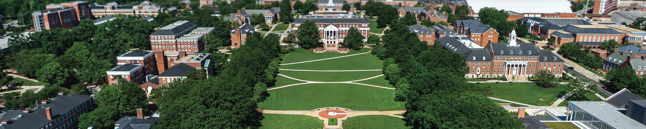 An aerial view of the UMD campus